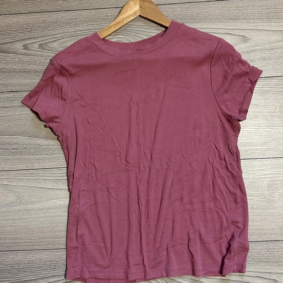 A New Day Soft Ribbed Short Sleeve Tee Dusty Rose Size XL - Picture 8 of 8